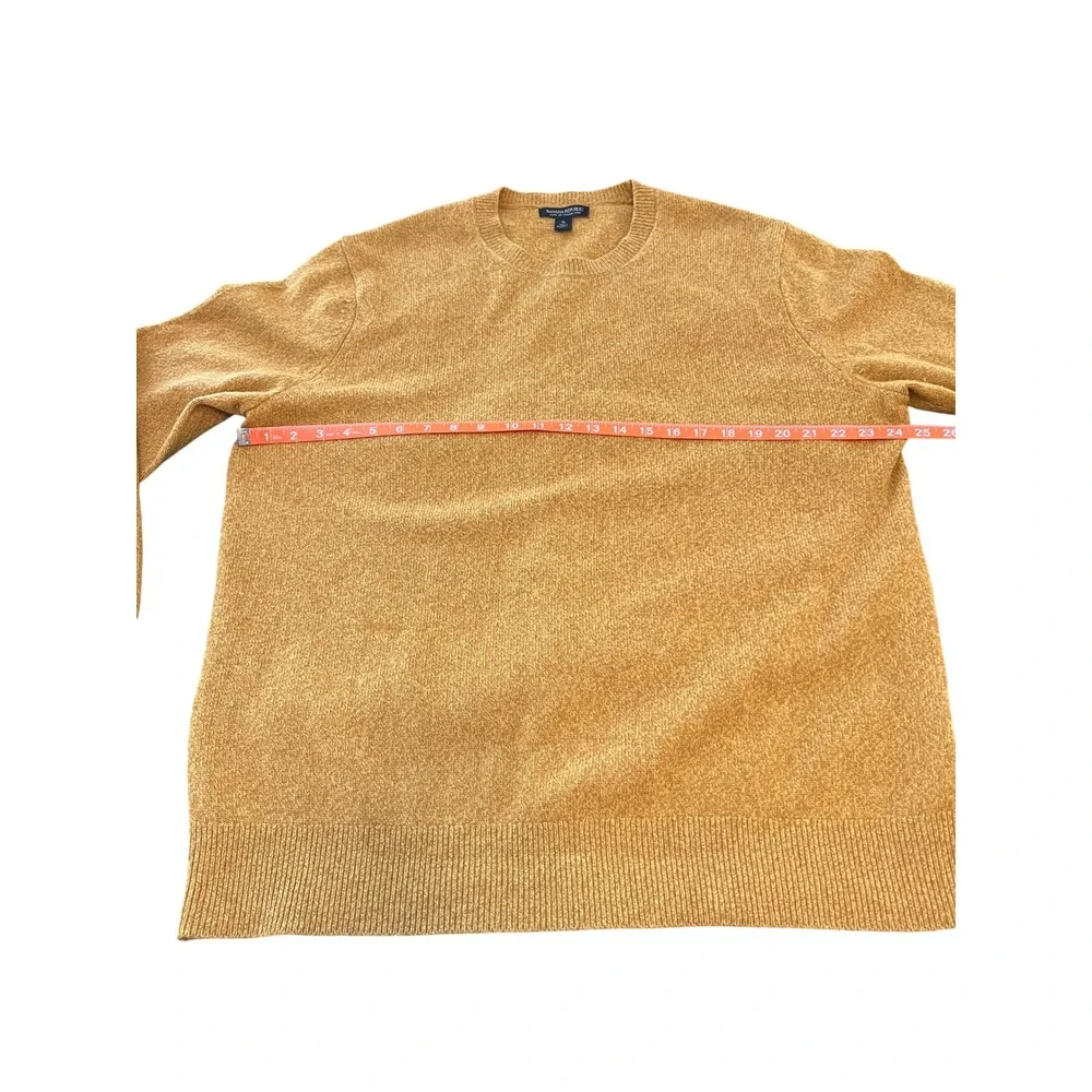 Banana Republic Mens XL Mustard Yellow 100% Extra Fine Merino Wool Sweater Italy
